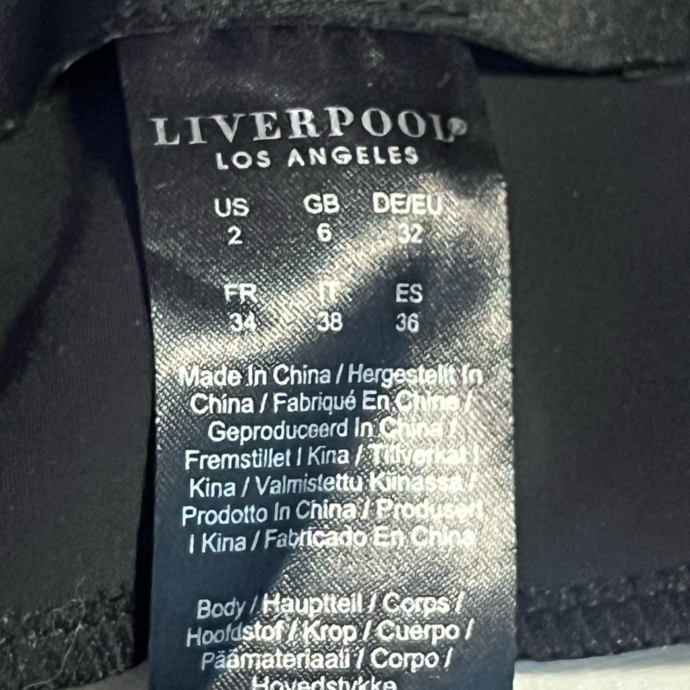 Liverpool Black and White Straight Leg Office-Elegant Pants size 2 - Picture 6 of 9